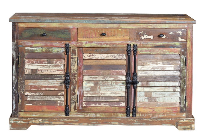 GINER Y COLOMER Buffet en bois recyclé multicolore